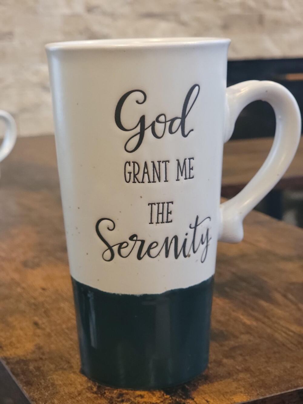 Unmarked Latte Mug God Grant Me The Serenity White Large Ceramic Coffee Cup
